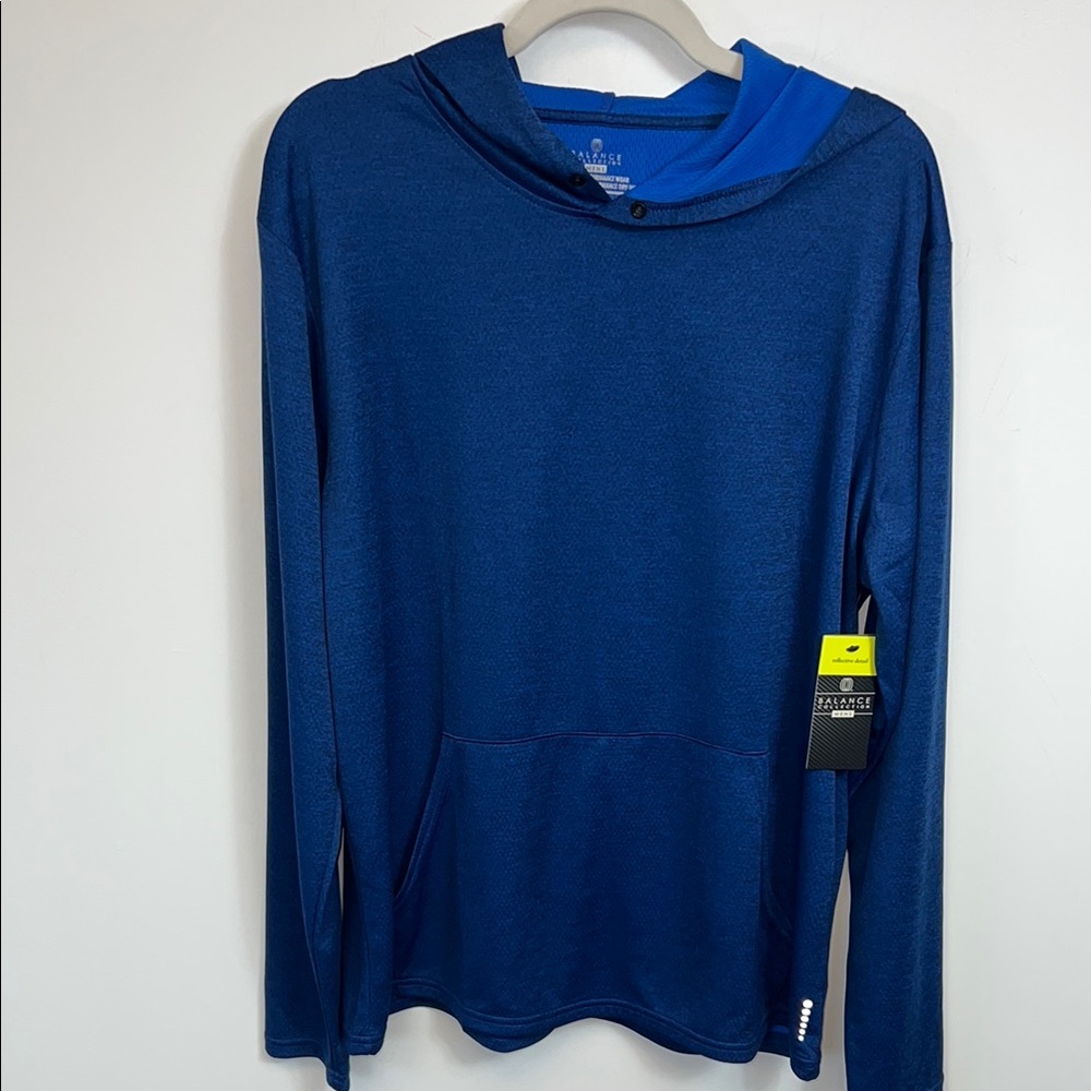 Balance Collection Men’s Blue Casual Athletic Performance Hoodie NWT Size Large